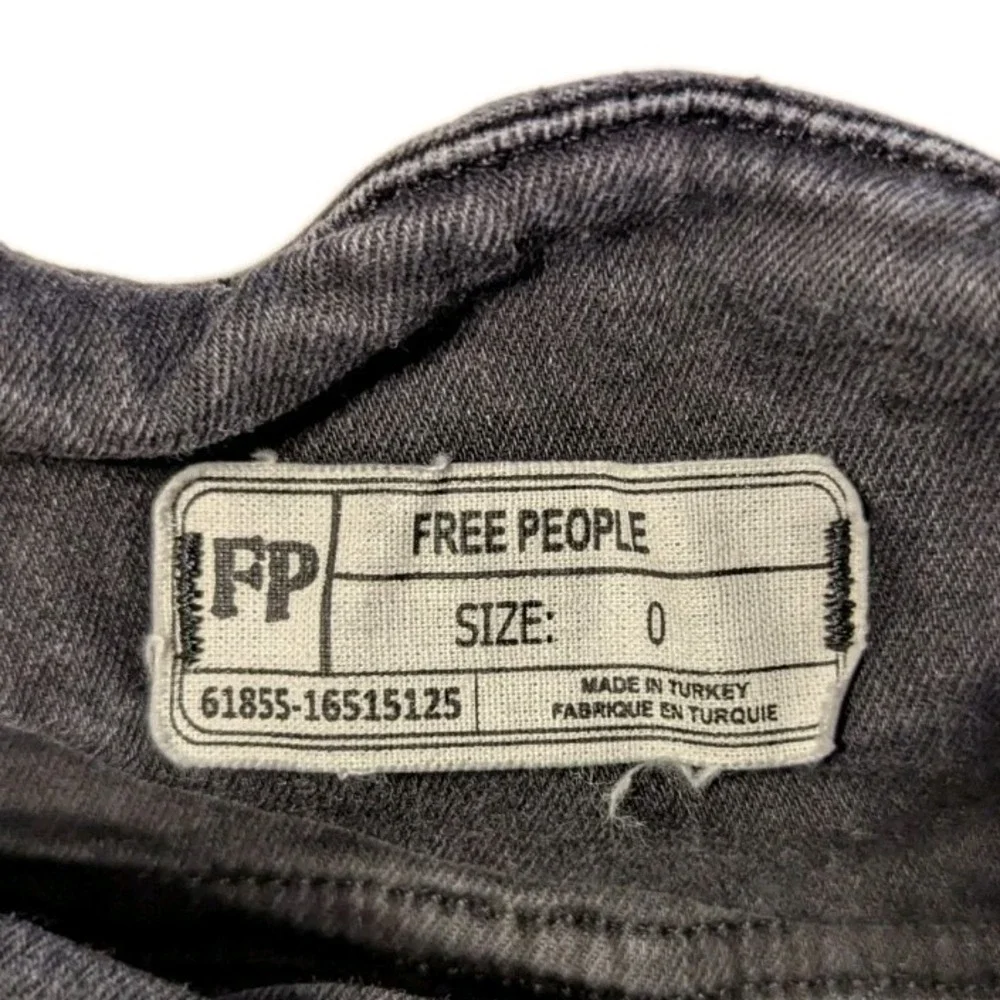 Free People Women's‎ Modern Femme Corset Lace Up Black Denim Mini Skirt Size 0